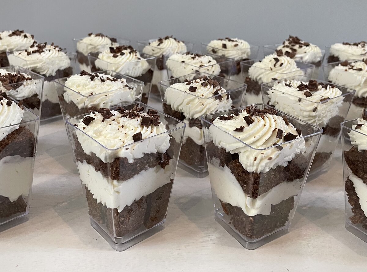 Chocolate dirt cake parfaits with cookie crumbs